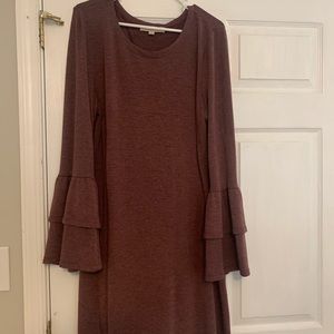 LOFT Ruffle Sleeve Sweater Dress, Size Large